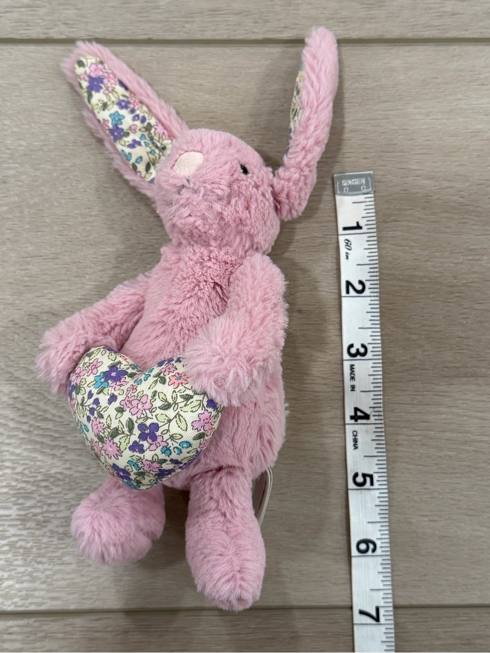 Jellycat Blossom Pink Tulip Heart Bunny Plush Small 6" - Picture 2 of 6